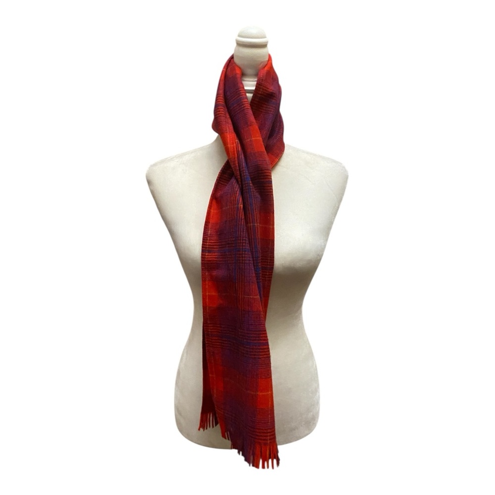 Pendleton Womens Virgin Wool Red Plaid Winter Sca… - image 4